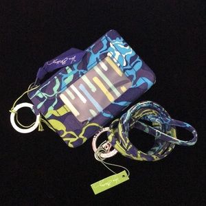 Vera Bradley Lanyard Zip ID Case Katalina Blues